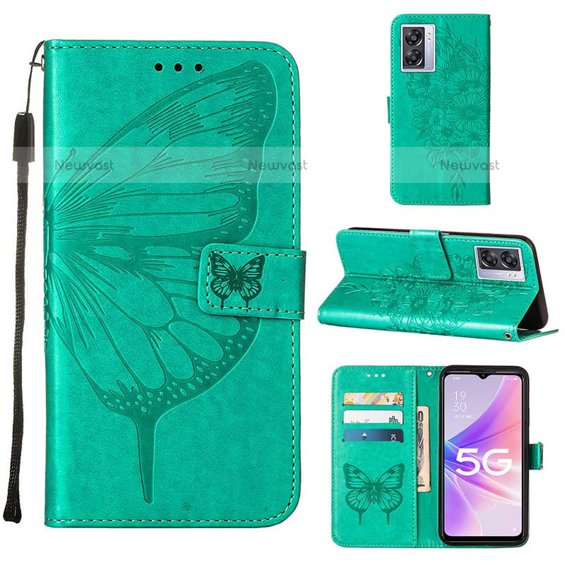 Leather Case Stands Butterfly Flip Cover Holder Y01B for OnePlus Nord N300 5G