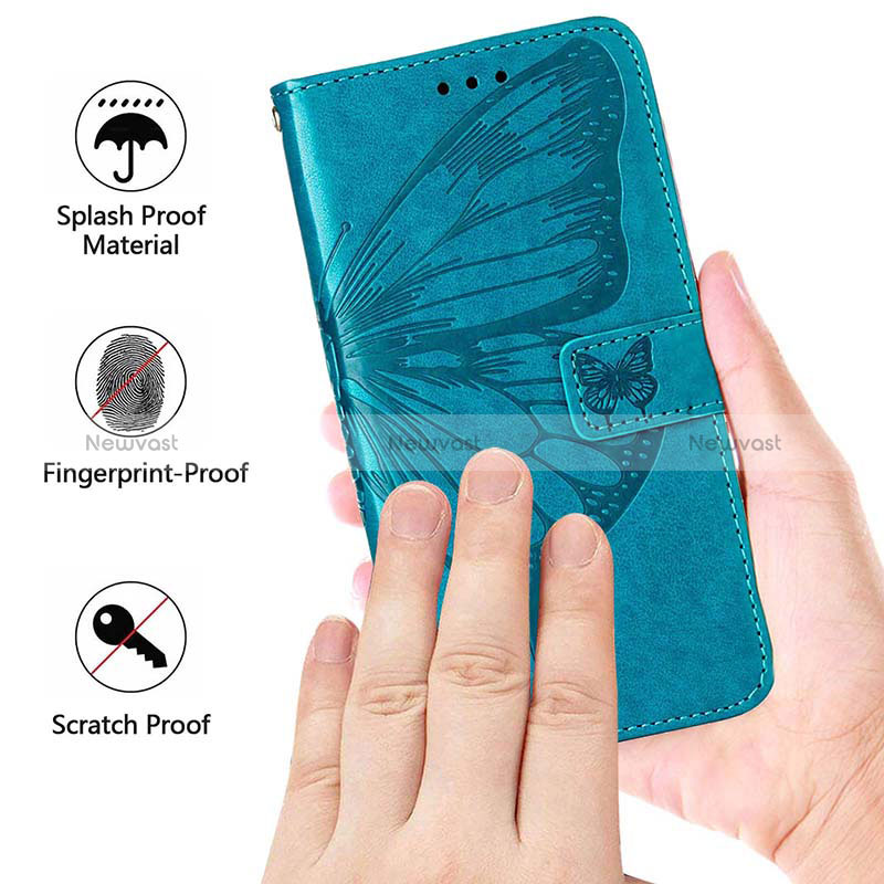 Leather Case Stands Butterfly Flip Cover Holder Y01B for Oppo A16