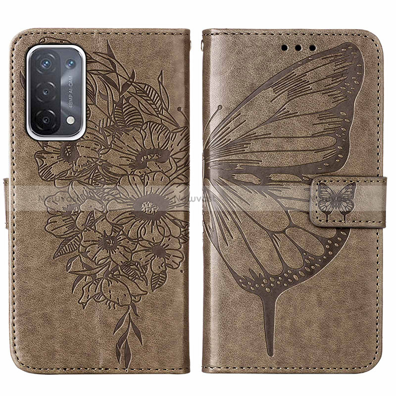 Leather Case Stands Butterfly Flip Cover Holder Y01B for Oppo A54 5G