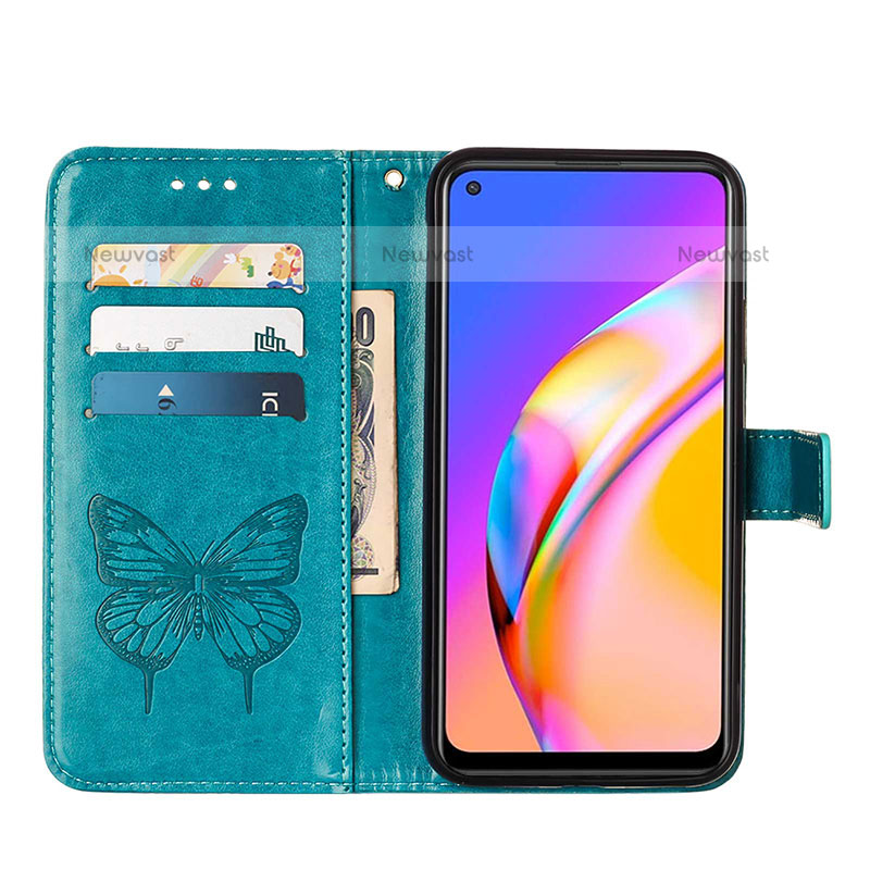 Leather Case Stands Butterfly Flip Cover Holder Y01B for Oppo A94 5G