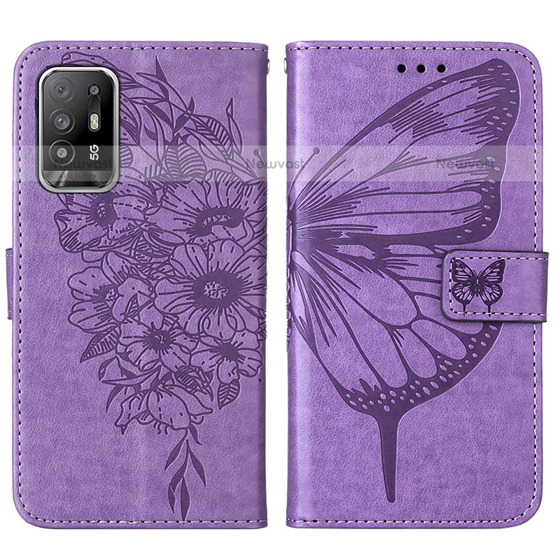 Leather Case Stands Butterfly Flip Cover Holder Y01B for Oppo A94 5G