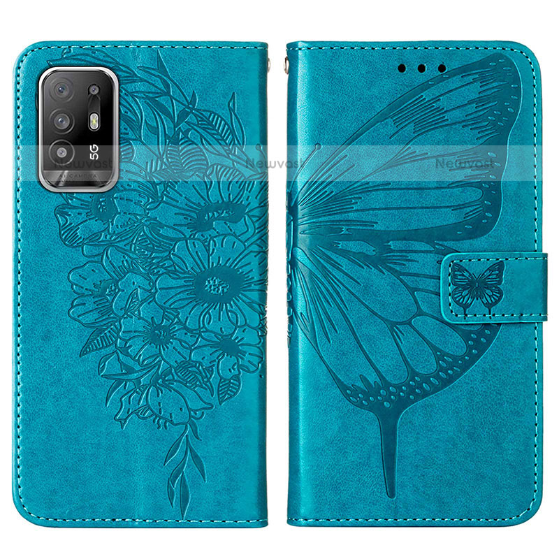 Leather Case Stands Butterfly Flip Cover Holder Y01B for Oppo A94 5G
