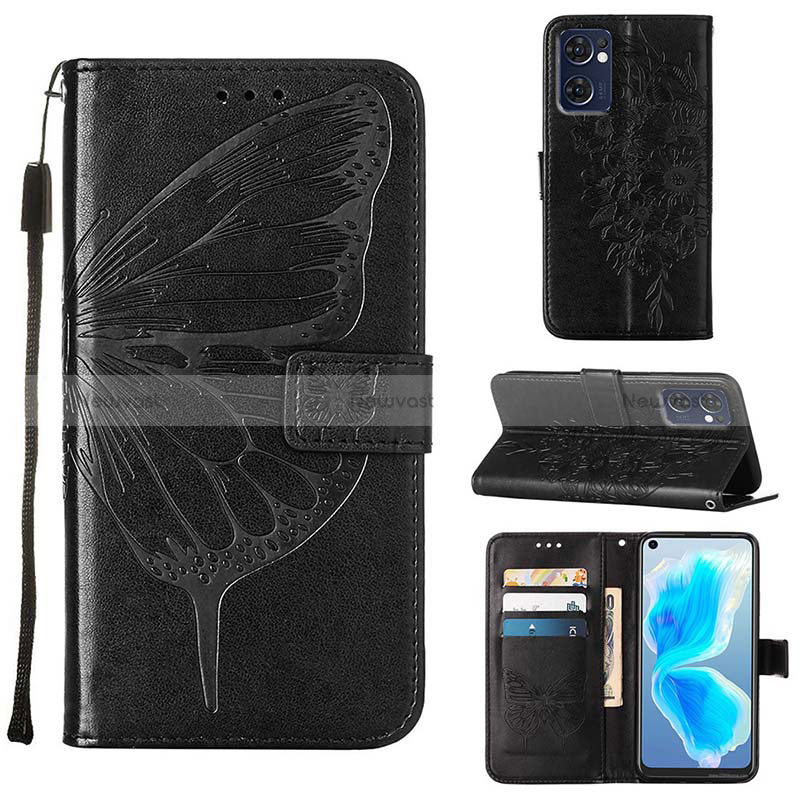 Leather Case Stands Butterfly Flip Cover Holder Y01B for Oppo Find X5 Lite 5G