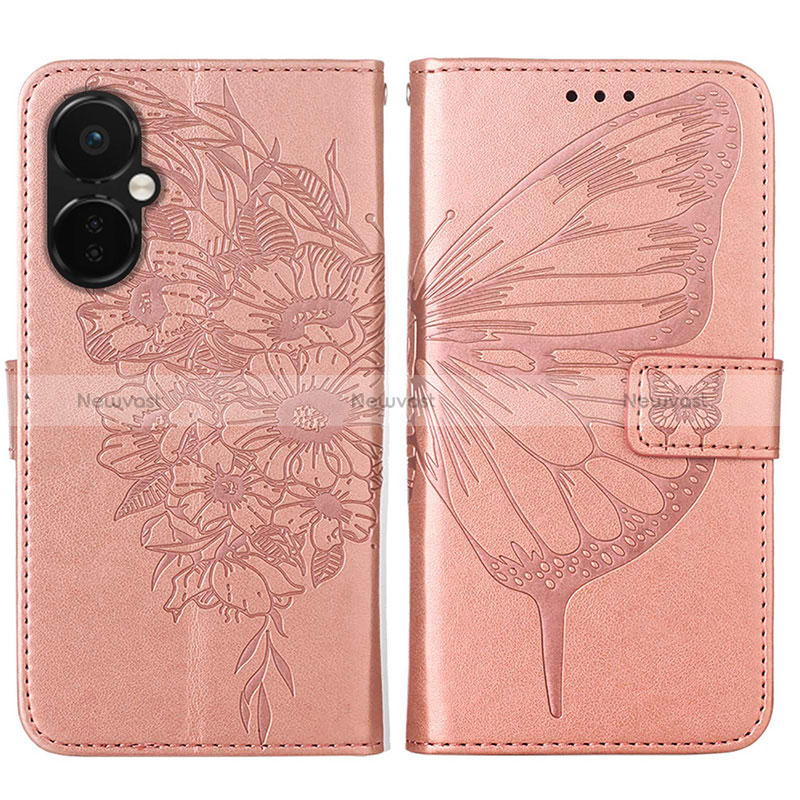 Leather Case Stands Butterfly Flip Cover Holder Y01B for Oppo K11x 5G