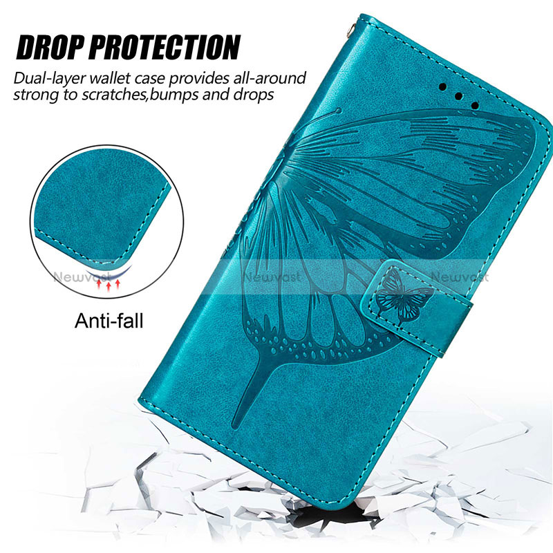 Leather Case Stands Butterfly Flip Cover Holder Y01B for Oppo Reno5 Z 5G