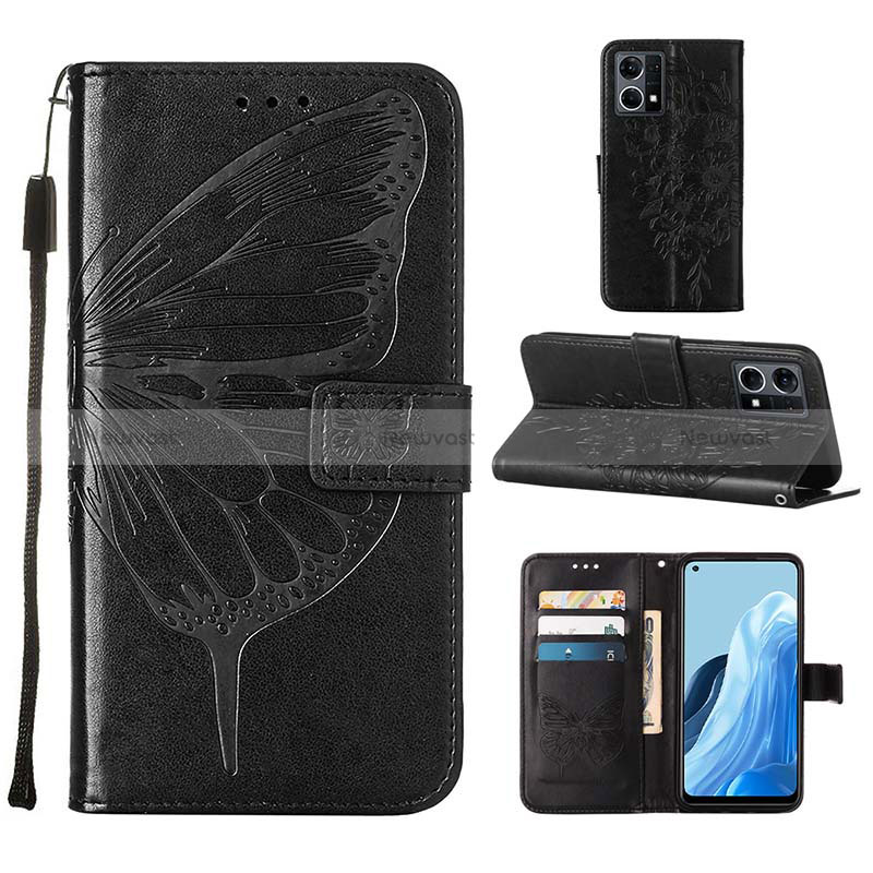 Leather Case Stands Butterfly Flip Cover Holder Y01B for Oppo Reno8 4G