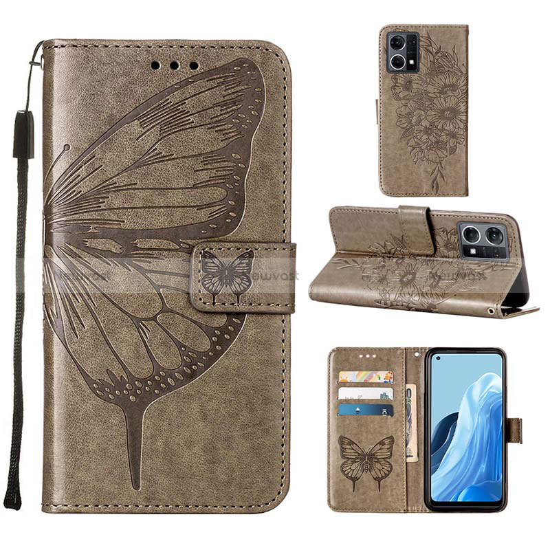 Leather Case Stands Butterfly Flip Cover Holder Y01B for Oppo Reno8 4G