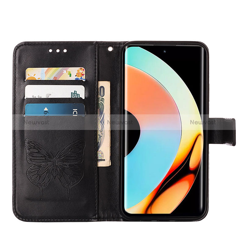 Leather Case Stands Butterfly Flip Cover Holder Y01B for Realme 10 Pro+ Plus 5G