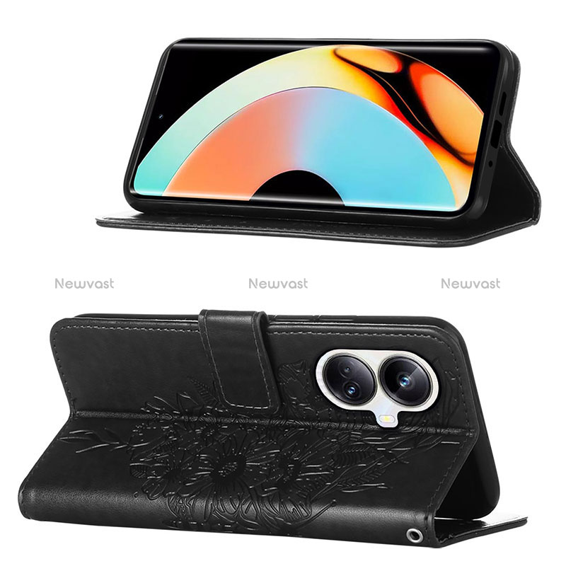 Leather Case Stands Butterfly Flip Cover Holder Y01B for Realme 10 Pro+ Plus 5G