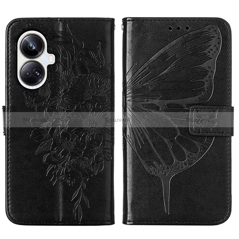 Leather Case Stands Butterfly Flip Cover Holder Y01B for Realme 10 Pro+ Plus 5G