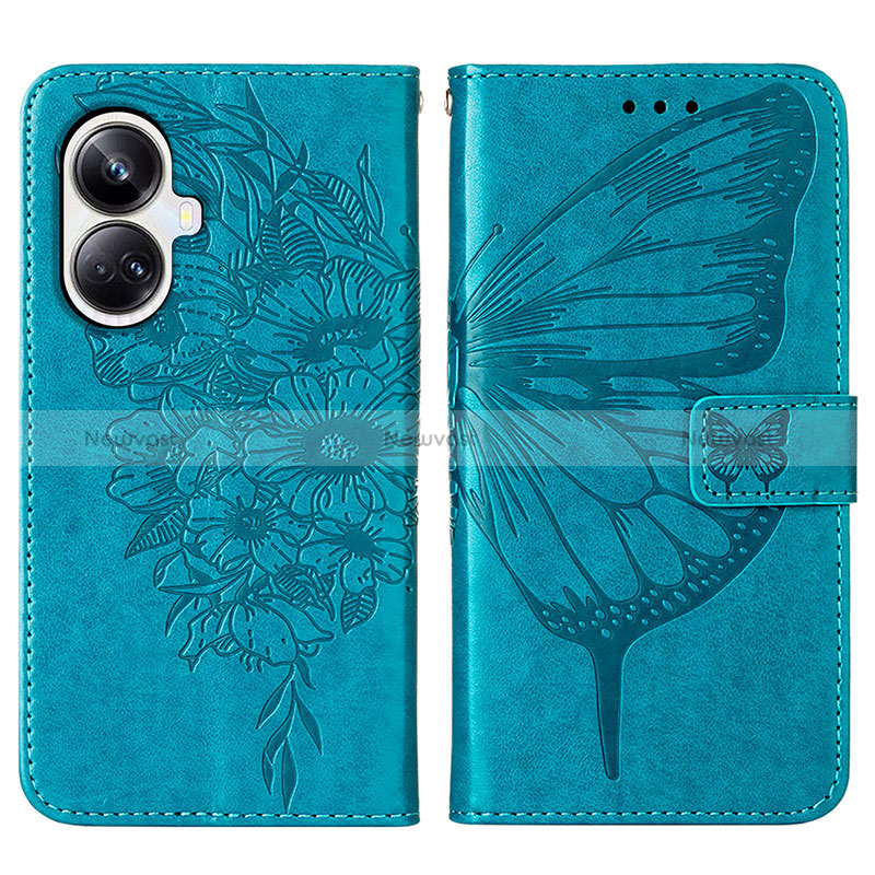 Leather Case Stands Butterfly Flip Cover Holder Y01B for Realme 10 Pro+ Plus 5G