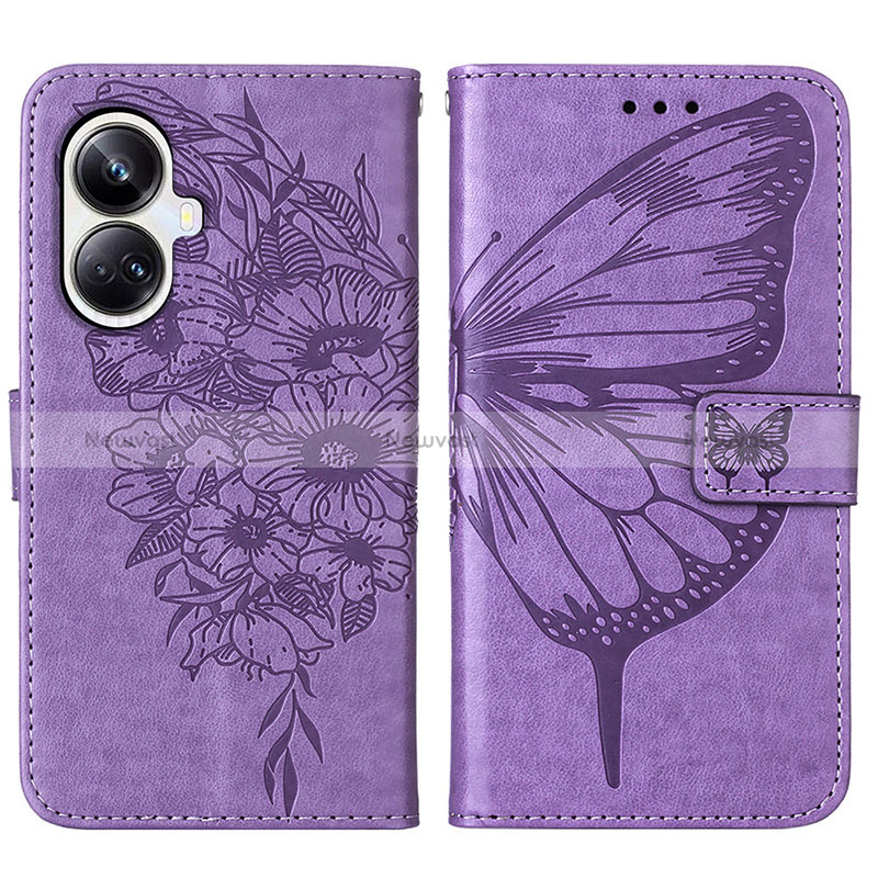 Leather Case Stands Butterfly Flip Cover Holder Y01B for Realme 10 Pro+ Plus 5G