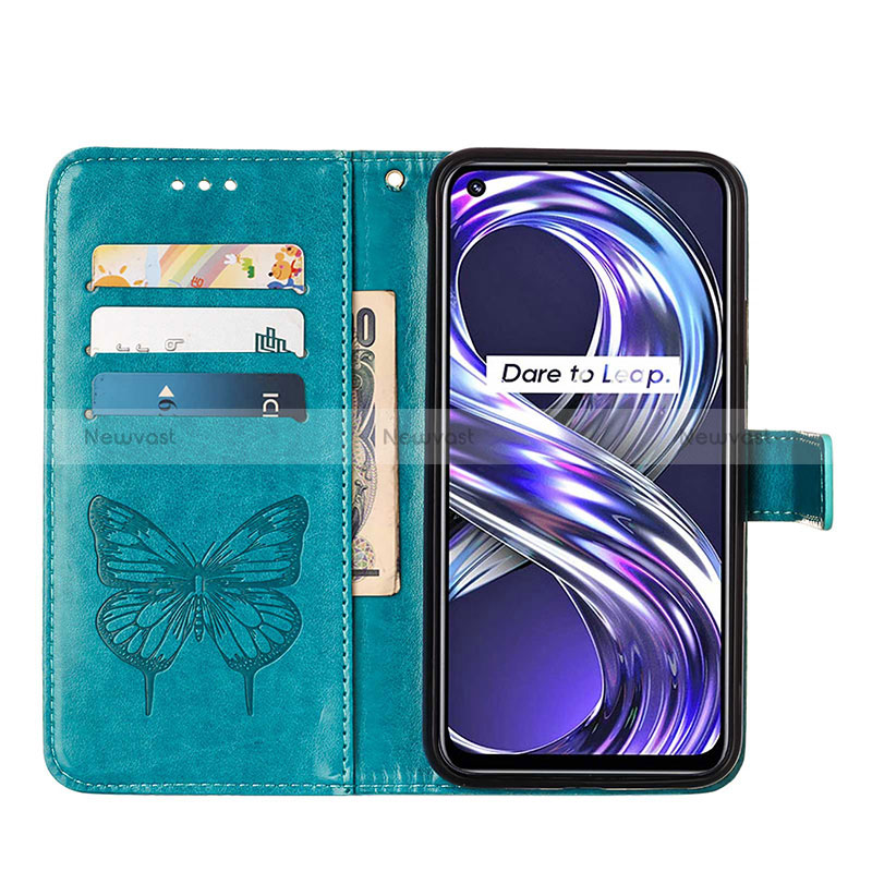 Leather Case Stands Butterfly Flip Cover Holder Y01B for Realme 8i