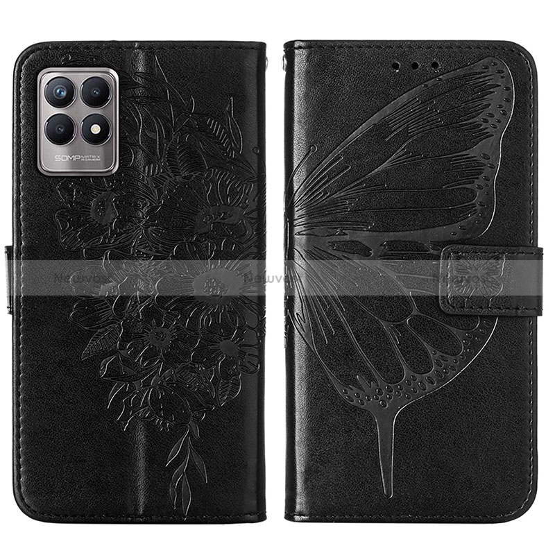 Leather Case Stands Butterfly Flip Cover Holder Y01B for Realme 8i