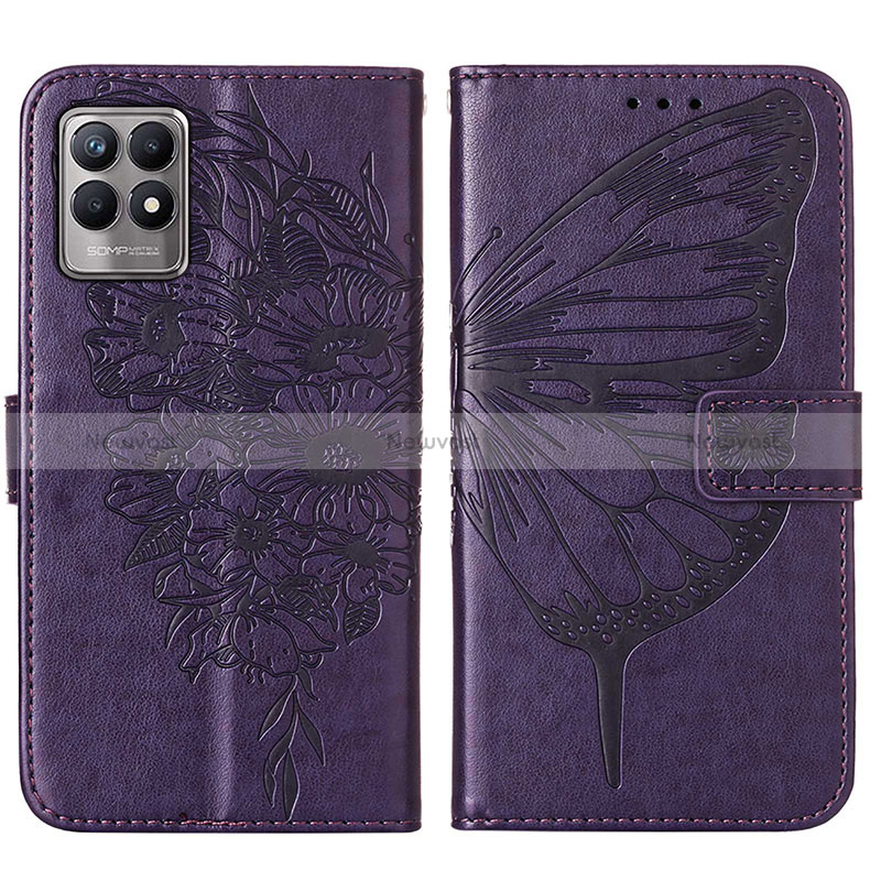 Leather Case Stands Butterfly Flip Cover Holder Y01B for Realme 8i