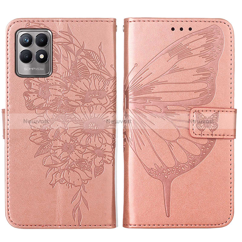 Leather Case Stands Butterfly Flip Cover Holder Y01B for Realme 8i