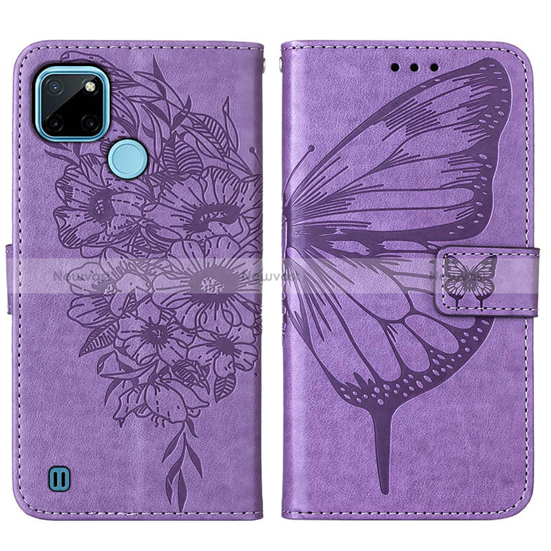 Leather Case Stands Butterfly Flip Cover Holder Y01B for Realme C21Y