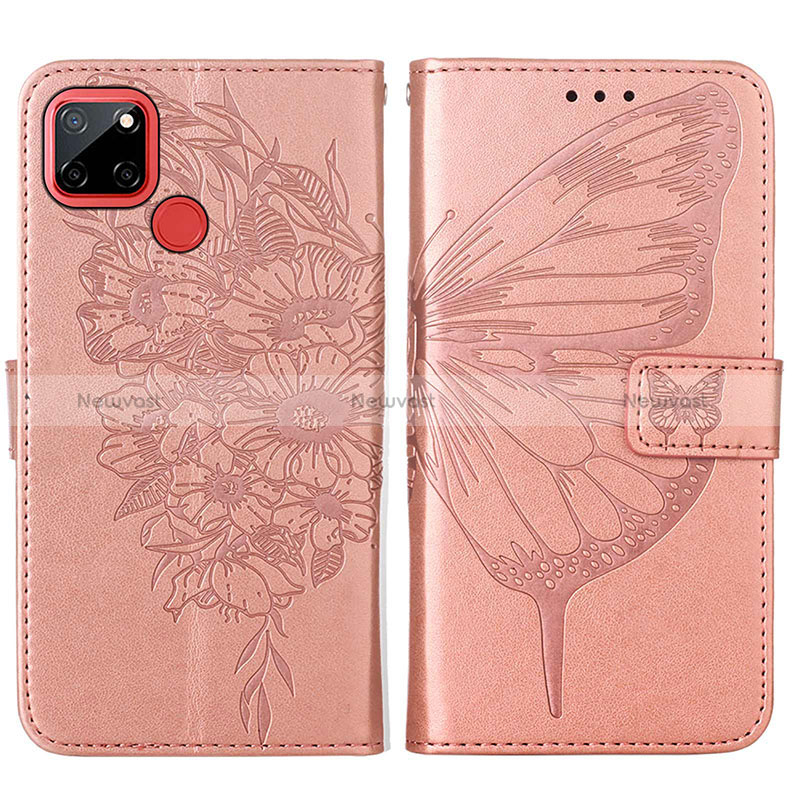 Leather Case Stands Butterfly Flip Cover Holder Y01B for Realme C25S