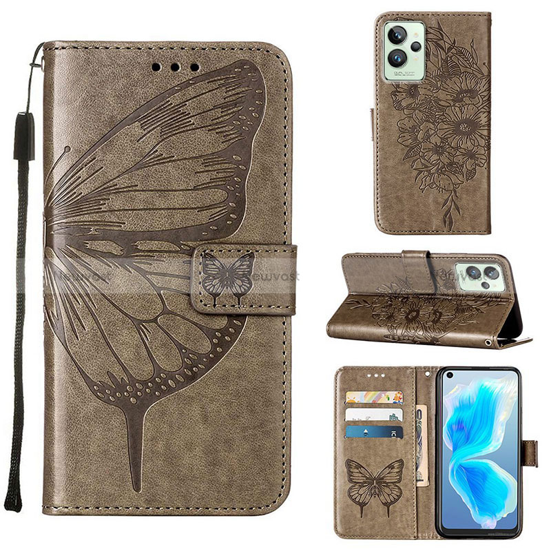 Leather Case Stands Butterfly Flip Cover Holder Y01B for Realme GT2 Pro 5G