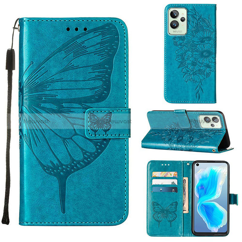 Leather Case Stands Butterfly Flip Cover Holder Y01B for Realme GT2 Pro 5G