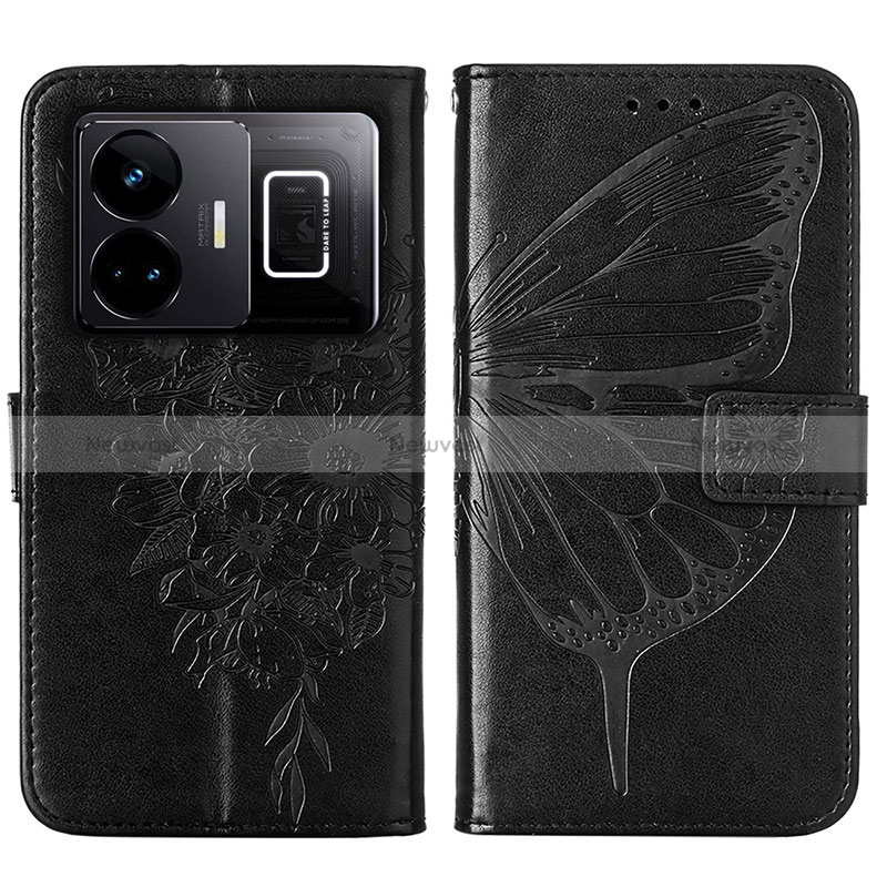 Leather Case Stands Butterfly Flip Cover Holder Y01B for Realme GT3 5G