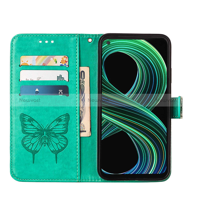 Leather Case Stands Butterfly Flip Cover Holder Y01B for Realme Narzo 30 5G