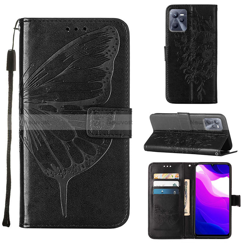 Leather Case Stands Butterfly Flip Cover Holder Y01B for Realme Narzo 50A Prime