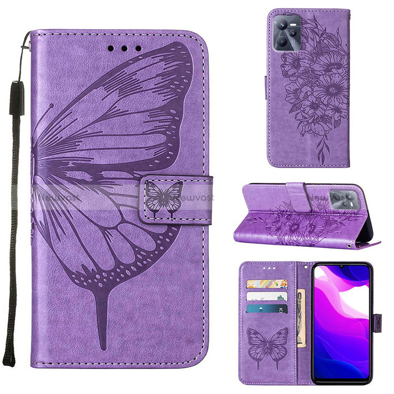 Leather Case Stands Butterfly Flip Cover Holder Y01B for Realme Narzo 50A Prime