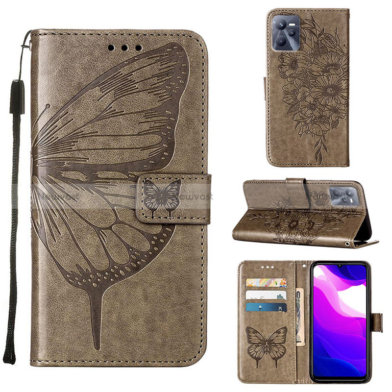 Leather Case Stands Butterfly Flip Cover Holder Y01B for Realme Narzo 50A Prime