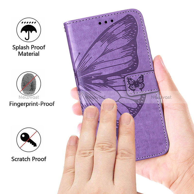 Leather Case Stands Butterfly Flip Cover Holder Y01B for Realme Narzo N55