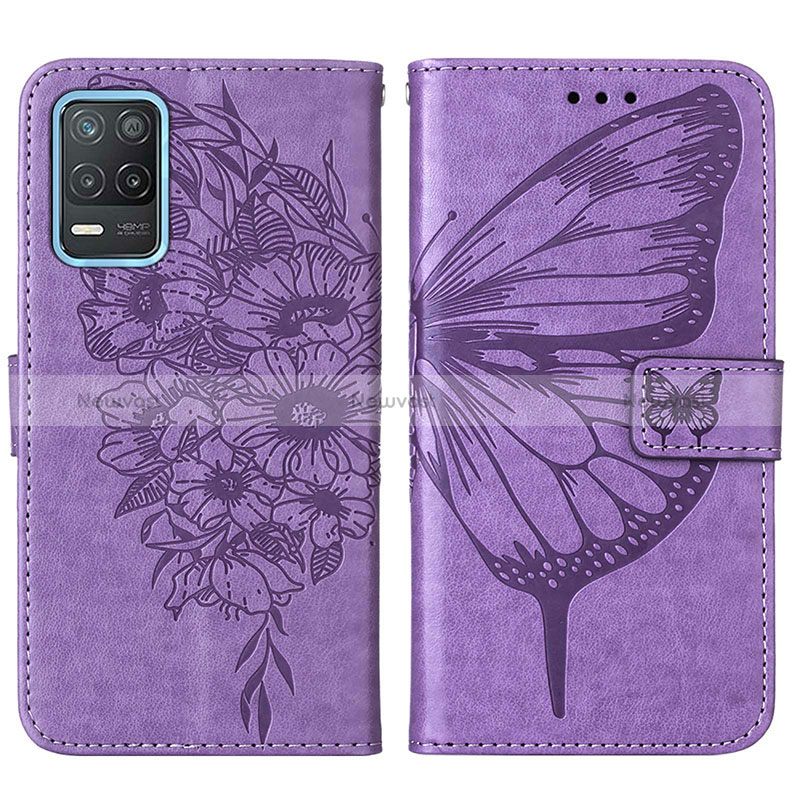 Leather Case Stands Butterfly Flip Cover Holder Y01B for Realme Q3 5G