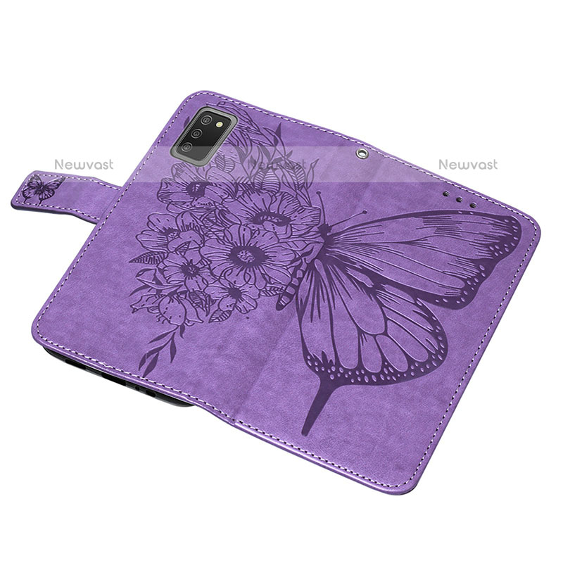 Leather Case Stands Butterfly Flip Cover Holder Y01B for Samsung Galaxy A02s