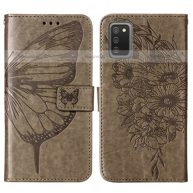 Leather Case Stands Butterfly Flip Cover Holder Y01B for Samsung Galaxy A02s