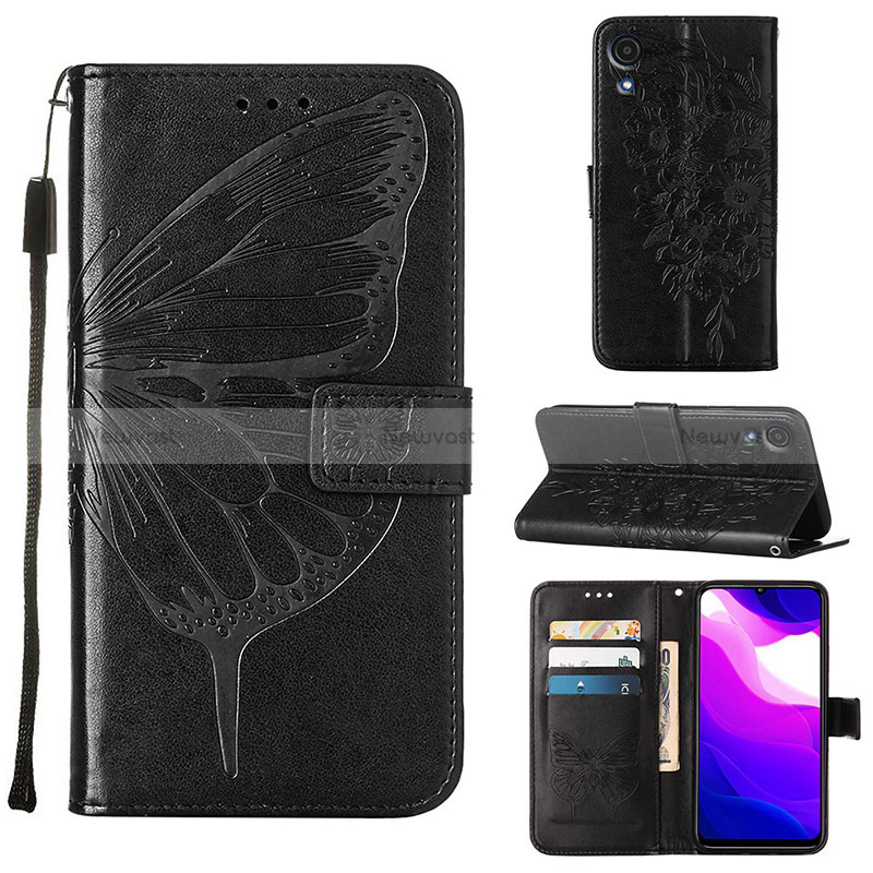Leather Case Stands Butterfly Flip Cover Holder Y01B for Samsung Galaxy A03 Core