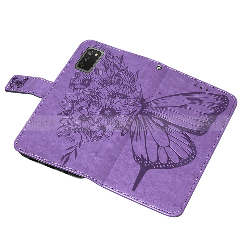 Leather Case Stands Butterfly Flip Cover Holder Y01B for Samsung Galaxy A03s