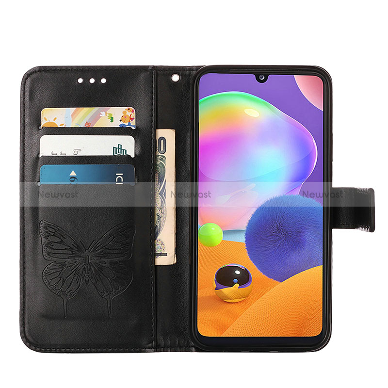 Leather Case Stands Butterfly Flip Cover Holder Y01B for Samsung Galaxy A21s