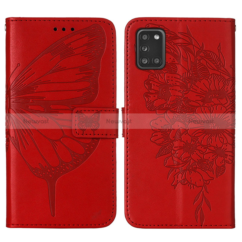 Leather Case Stands Butterfly Flip Cover Holder Y01B for Samsung Galaxy A21s