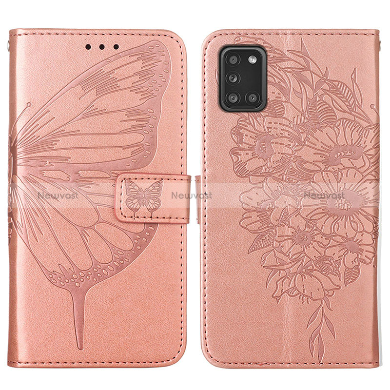 Leather Case Stands Butterfly Flip Cover Holder Y01B for Samsung Galaxy A21s