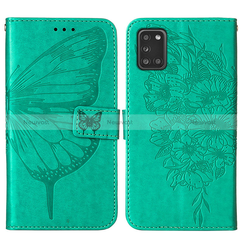 Leather Case Stands Butterfly Flip Cover Holder Y01B for Samsung Galaxy A21s