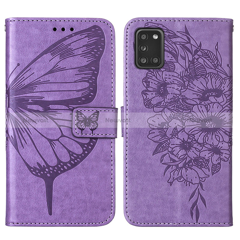 Leather Case Stands Butterfly Flip Cover Holder Y01B for Samsung Galaxy A21s