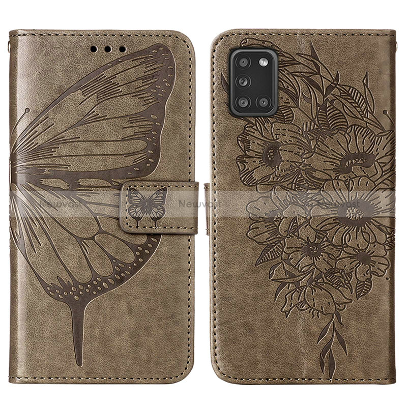 Leather Case Stands Butterfly Flip Cover Holder Y01B for Samsung Galaxy A21s