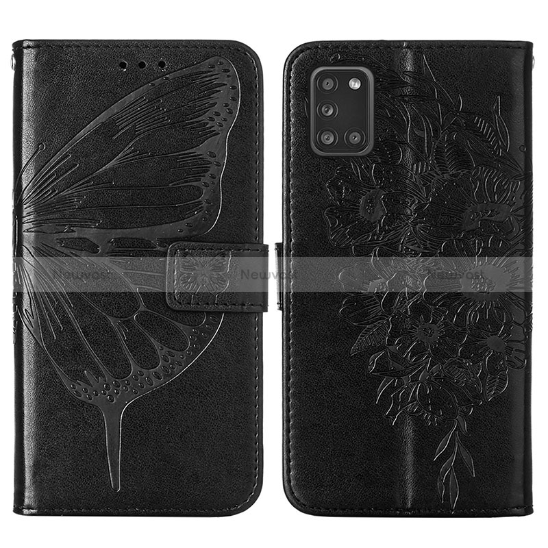 Leather Case Stands Butterfly Flip Cover Holder Y01B for Samsung Galaxy A21s