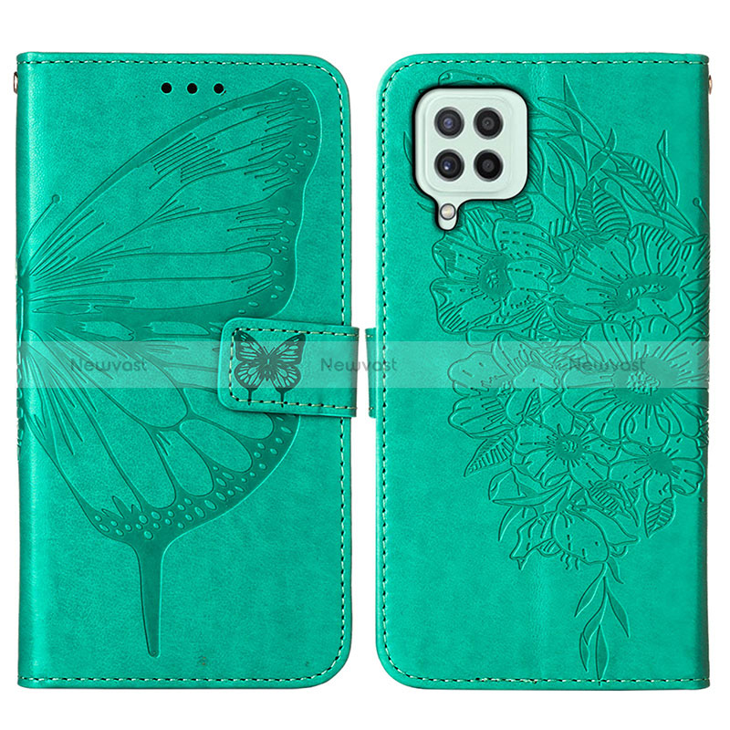 Leather Case Stands Butterfly Flip Cover Holder Y01B for Samsung Galaxy A22 4G