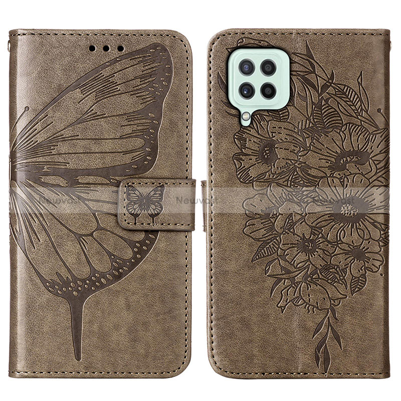 Leather Case Stands Butterfly Flip Cover Holder Y01B for Samsung Galaxy A22 4G