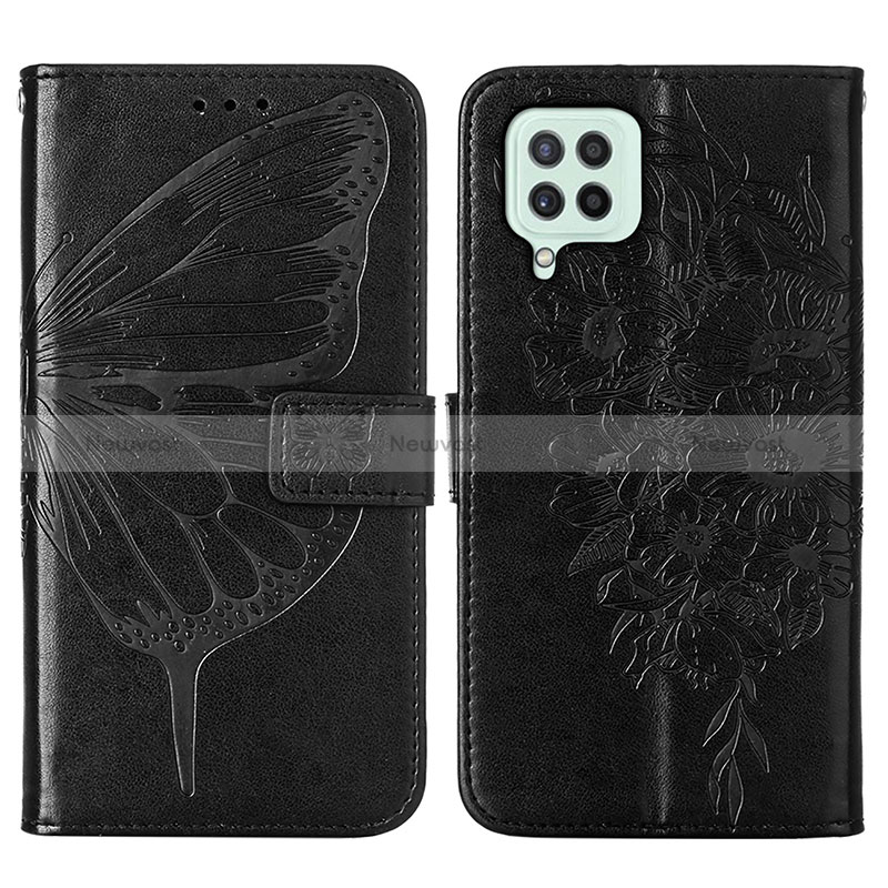 Leather Case Stands Butterfly Flip Cover Holder Y01B for Samsung Galaxy A22 4G