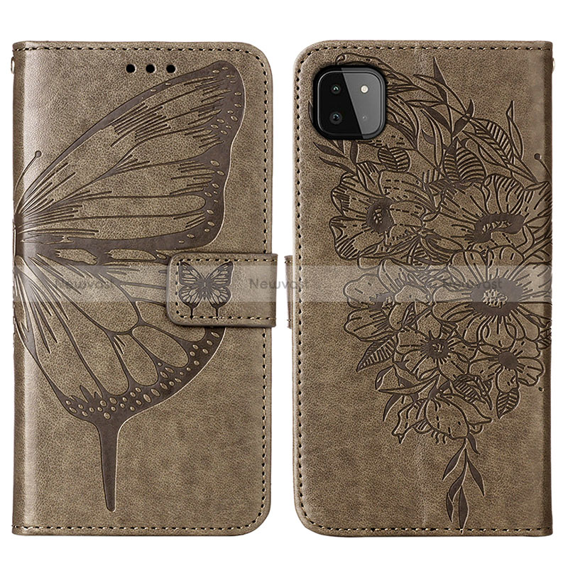 Leather Case Stands Butterfly Flip Cover Holder Y01B for Samsung Galaxy A22s 5G