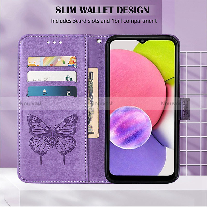 Leather Case Stands Butterfly Flip Cover Holder Y01B for Samsung Galaxy A23 4G