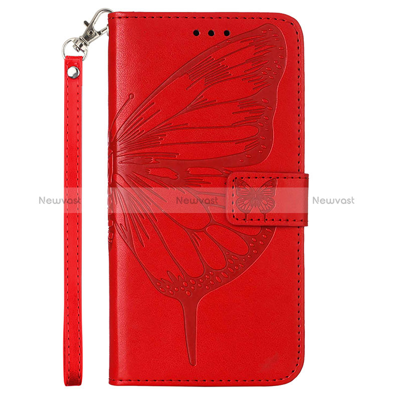 Leather Case Stands Butterfly Flip Cover Holder Y01B for Samsung Galaxy A23 4G Red