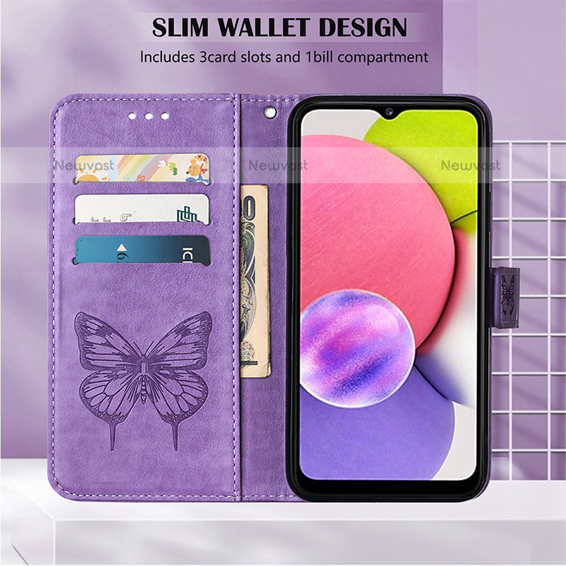 Leather Case Stands Butterfly Flip Cover Holder Y01B for Samsung Galaxy A23 5G