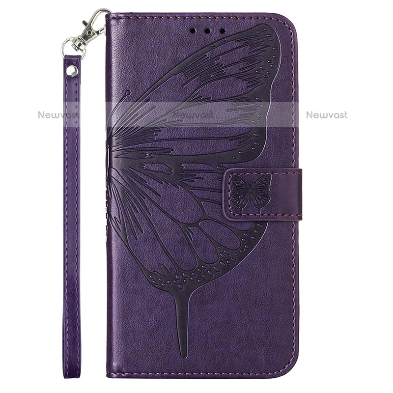 Leather Case Stands Butterfly Flip Cover Holder Y01B for Samsung Galaxy A23 5G Purple